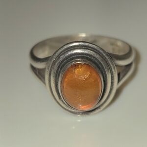 Vintage Sterling Silver Carnelian Ring Size 7